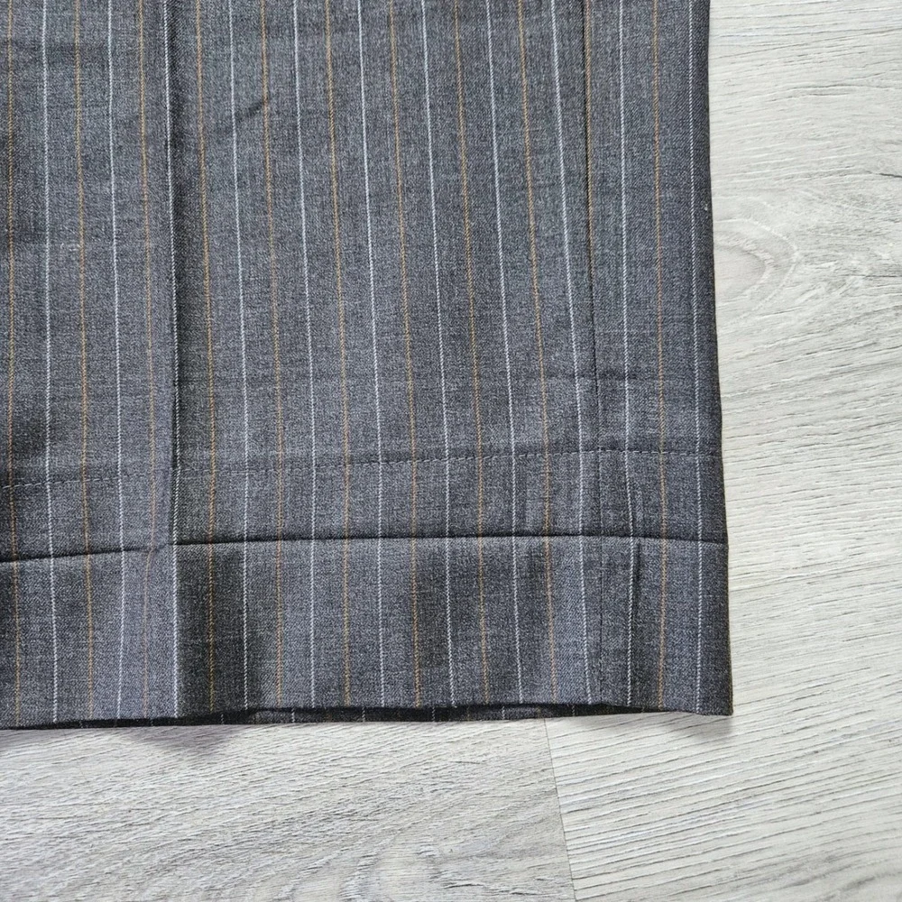 Luciano Carreli Couture Mens  Suit Super 150s Wool Pinstripe Charcoal Grey 44R